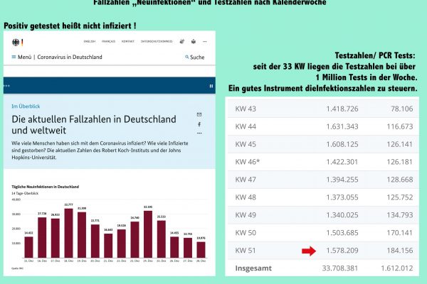 Fallzahlen und Testzahlen